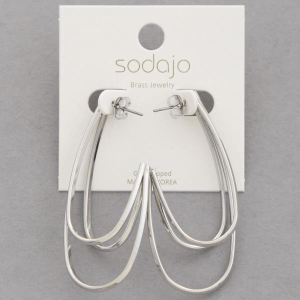 SODAJO TRIPLE OVAL GOLD DIPPED EARRING