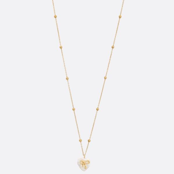 SODAJO PEARL HEAD BOW GOLD DIPPED NECKLACE