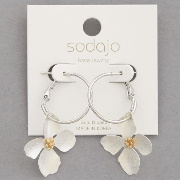 SODAJO FLOWER HOOP GOLD DIPPED EARRING