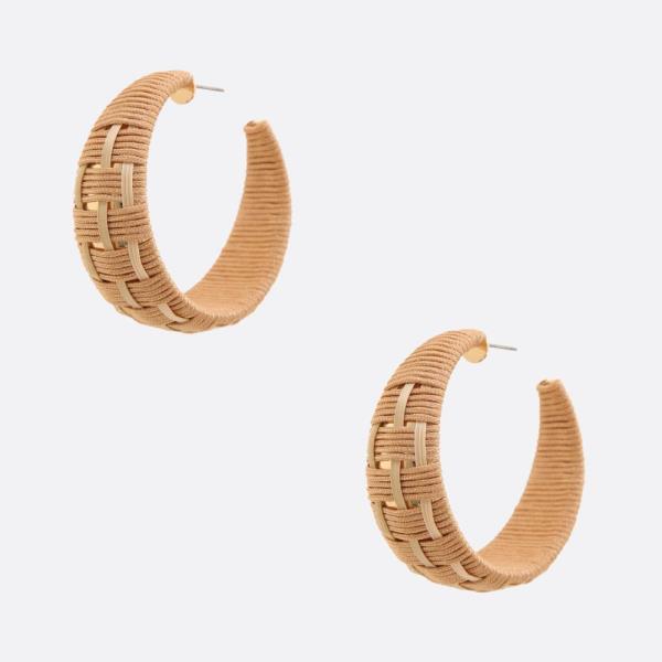 WOVEN OPEN HOOP EARRING