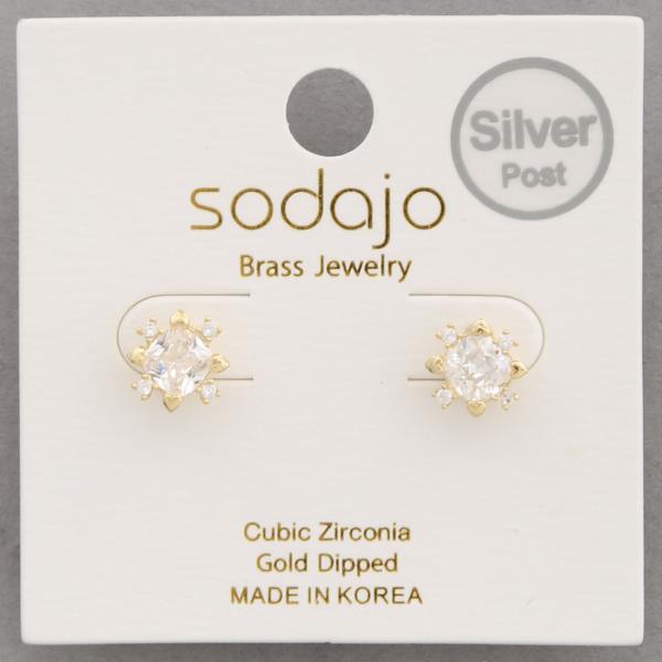 SODAJO CZ GOLD DIPPED EARRING