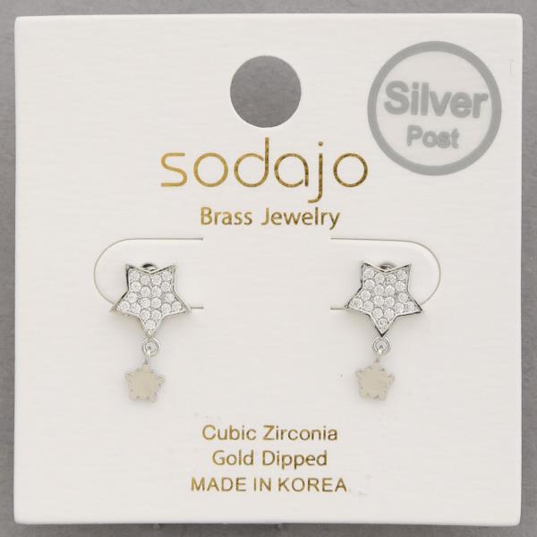 SODAJO STAR CZ GOLD DIPPED EARRING