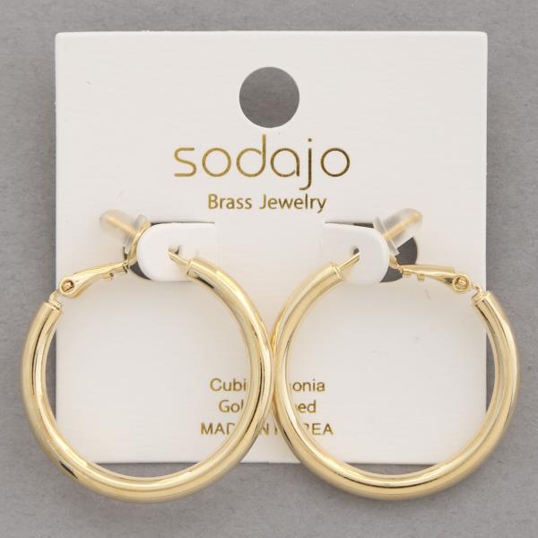 SODAJO GOLD DIPPED HOOP EARRING