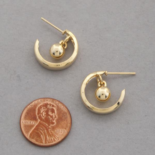 SODAJO BALL BEAD OPEN HOOP GOLD DIPPED EARRING