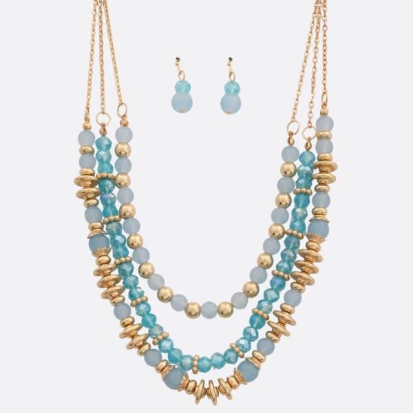 MULTI BEADED LAYERED NECKLACE