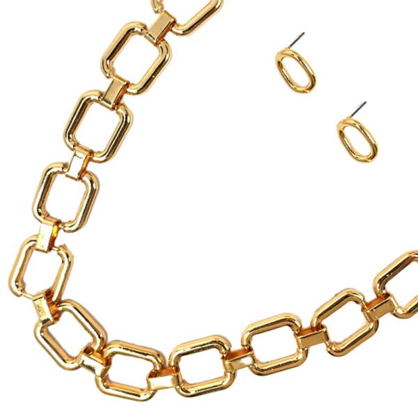 SQUARE LINK METAL NECKLACE