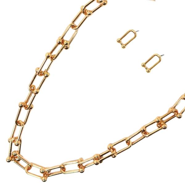 U SHAPE LINK METAL NECKLACE