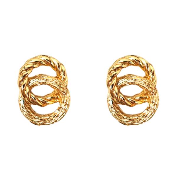 DOUBLE RING METAL EARRING