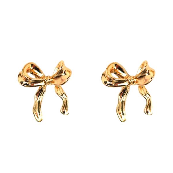 RIBBON BOW METAL EARRING