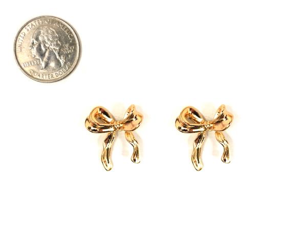 RIBBON BOW METAL EARRING