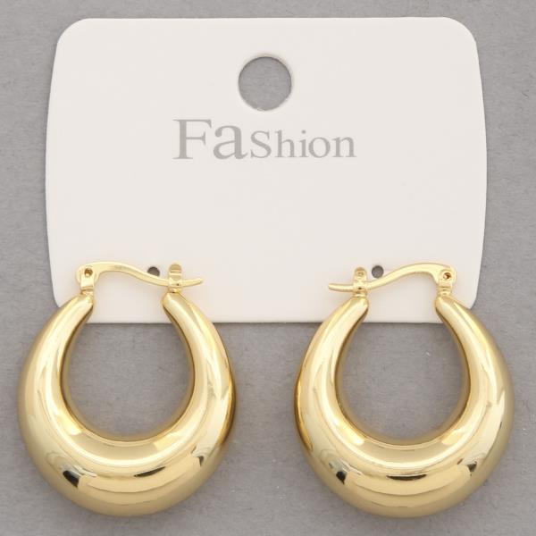 PUFFY HOOP METAL EARRING