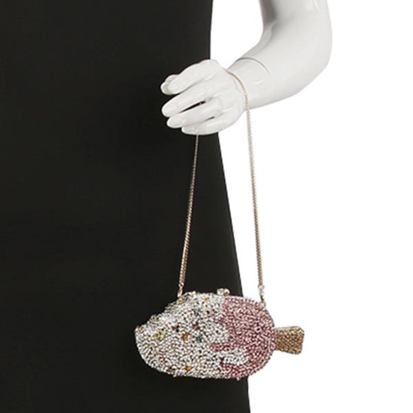 (ONLINE ONLY) Embellished crystal studded ice cream clutch bag