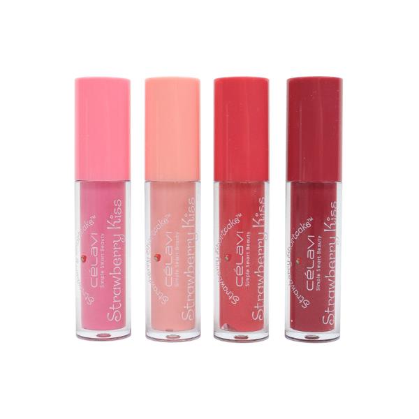 CELAVI STRAWBERRY SHORTCAKE 4PC LIP GLOSS SET