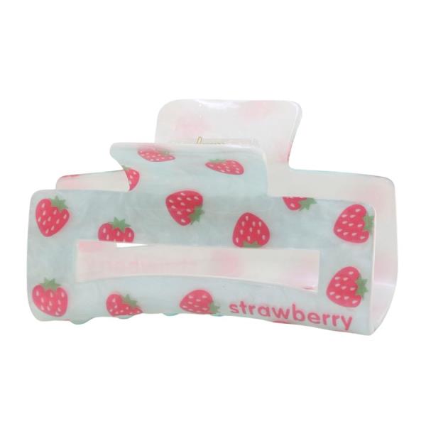 RECTANGLE STRAWBERRY PATTERN CLAW HAIR CLIP