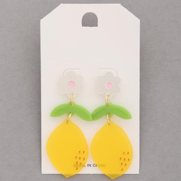 FLOWER LEMON LINK DANGLE EARRING