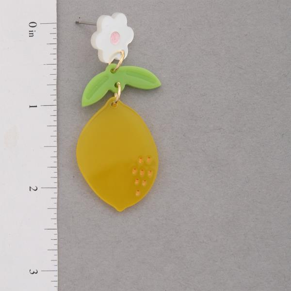 FLOWER LEMON LINK DANGLE EARRING