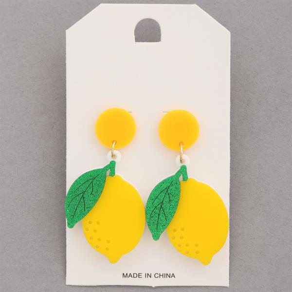 LEMON SHAPE DANGLE EARRING