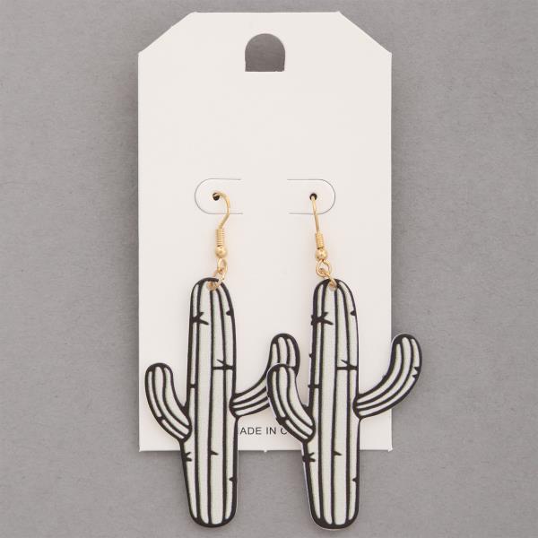 WESTERN STYLE CACTUS DANGLE EARRING