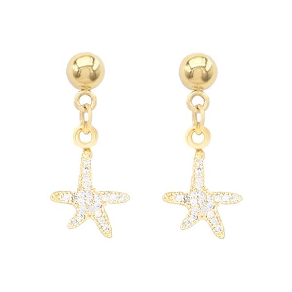 STARFISH CZ S.STEEL POST EARRING