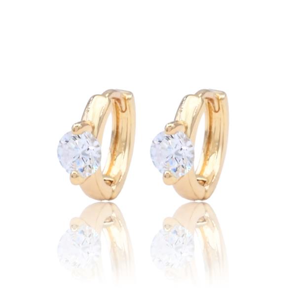 ACCENTED CZ HUGGIE EARRING