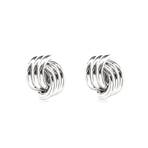 METAL SWIRL KNOT STUD EARRINGS