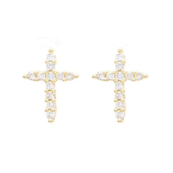 CROSS CZ POST EARRING