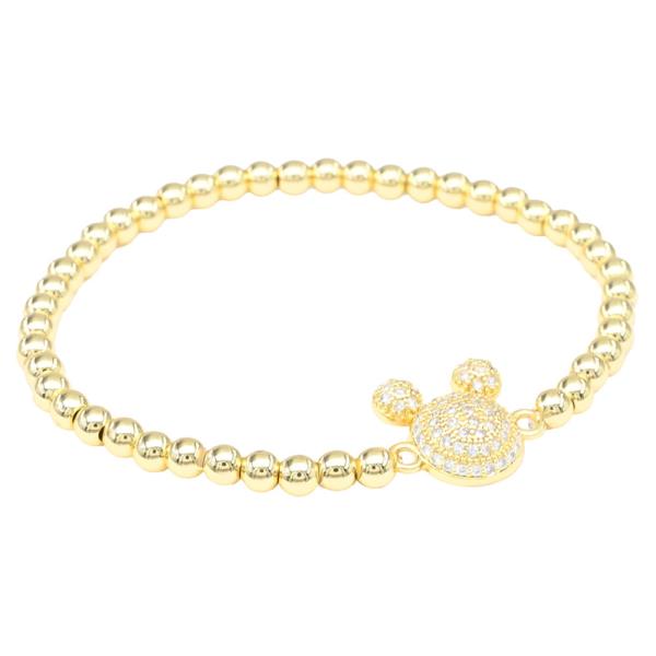 S.STEEL BALL CZ MOUSE BRACELET