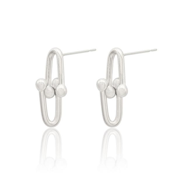 LINK DROP S.STEEL HUGGIES EARRING