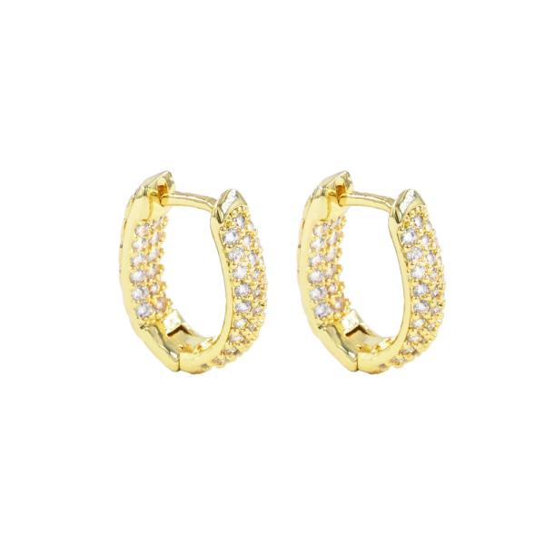 CZ HOOP BRASS EARRING