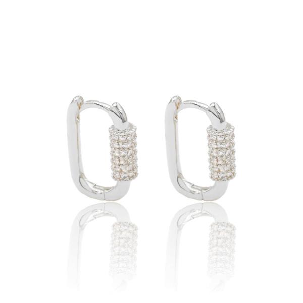 CZ HOOP BRASS EARRING