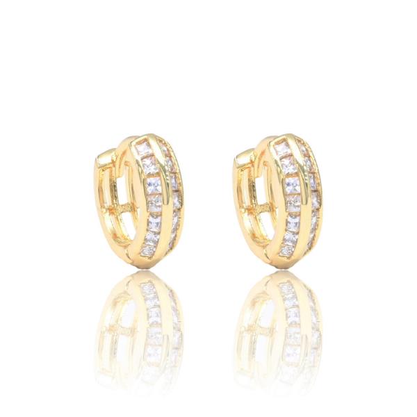 CZ HOOP BRASS EARRING