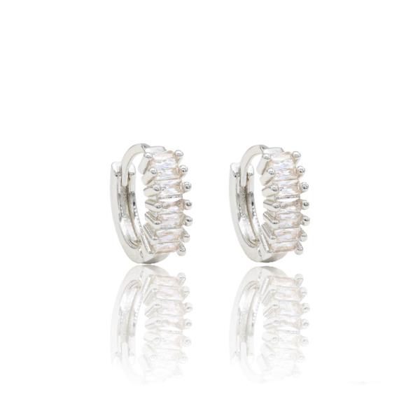 BRASS CZ HUGGIE EARRING