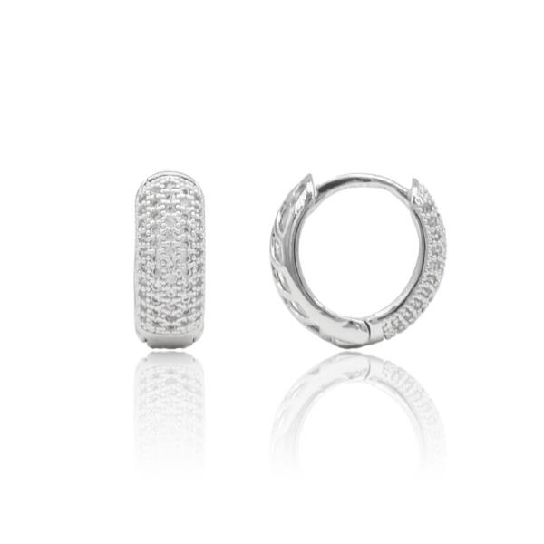 MICRO-PAVE HOOP EARRING