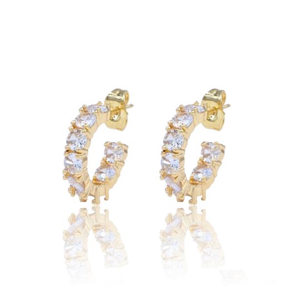 20MM CLASSIC HOOP ROUND CZ EARRING