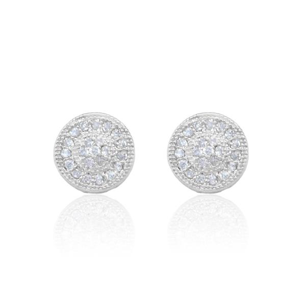 ROUND STUD CZ EARRING