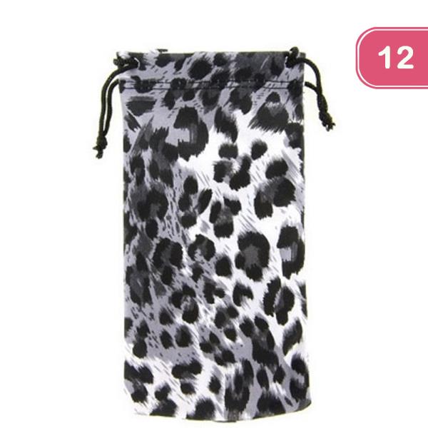 ANIMAL PRINT DRAWSTRING SUNGLASSES POUCH (12 UNITS)