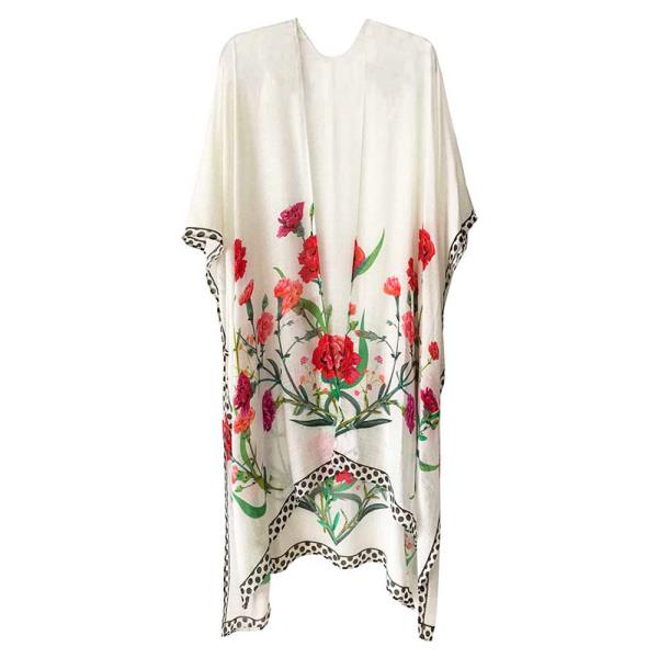 ROSE BOTANICAL PRINT OPEN FRONT KIMONO