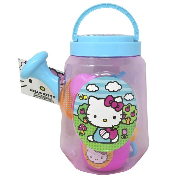 HELLO KITTY CLEAR BEACH WATERING CAN WITH 6PC TOOLS