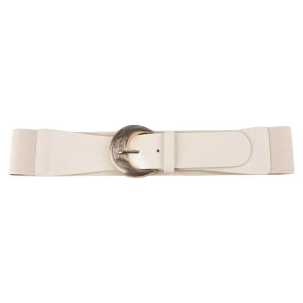 METAL TEXTURED ROUND BUCKLE ELASTIC BELT