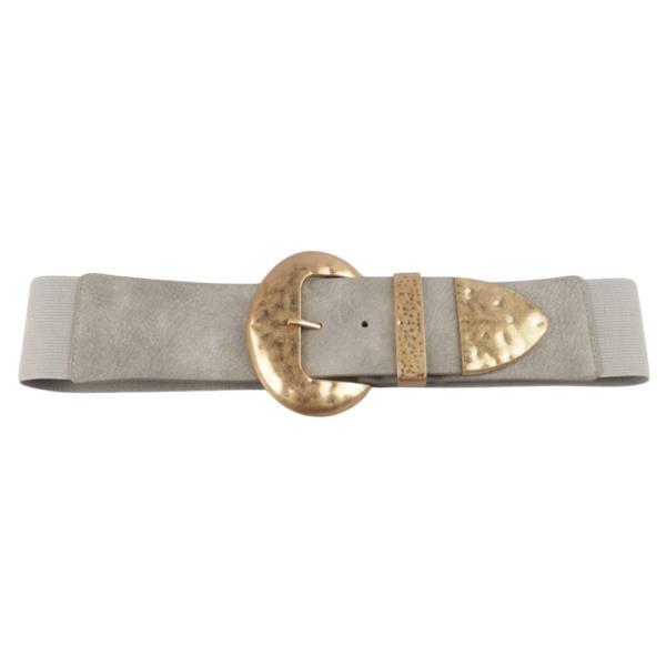 METAL HAMMERED ROUND BUCKLE ELASTIC BELT