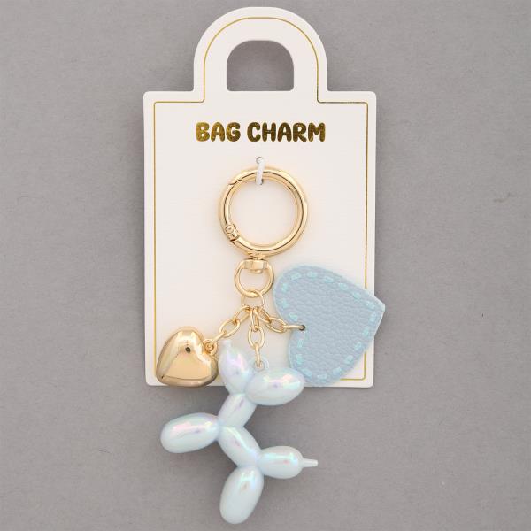 BALLOON DOG HEART BAG CHARM