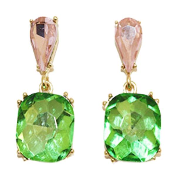 TEARDROP SQUARE LINK DANGLE EARRING