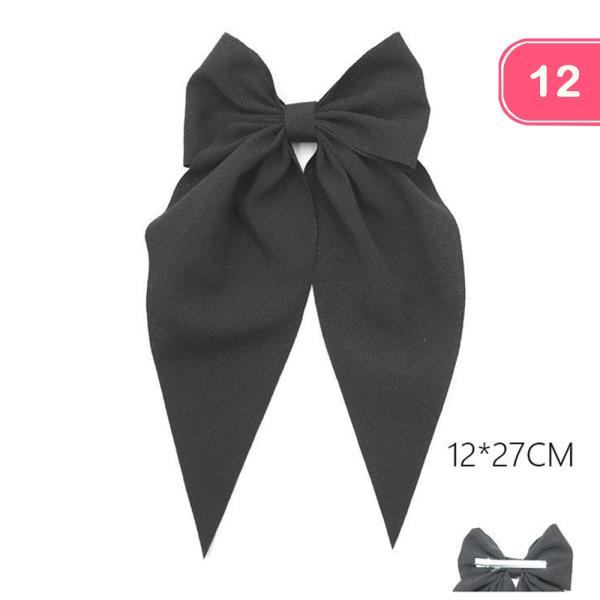 RIBBON HAIR BOW PIN (12 UNITS)