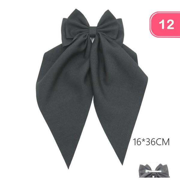 RIBBON HAIR BOW PIN (12 UNITS)