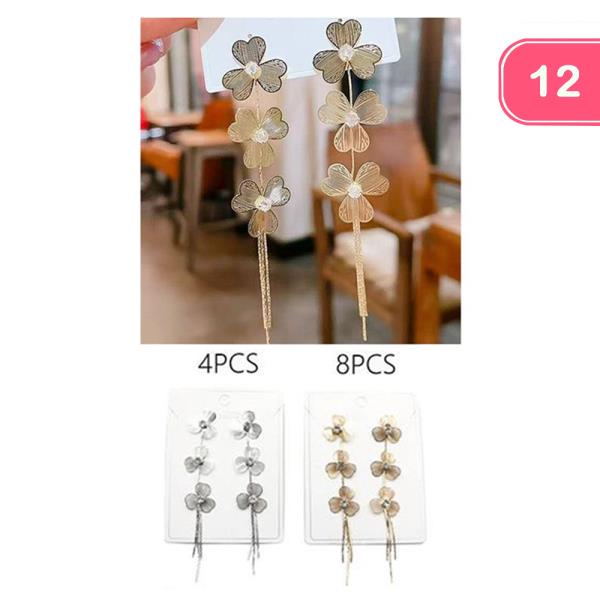 FLOWER CHAIN DANGLE EARRINGS (12 UNITS)