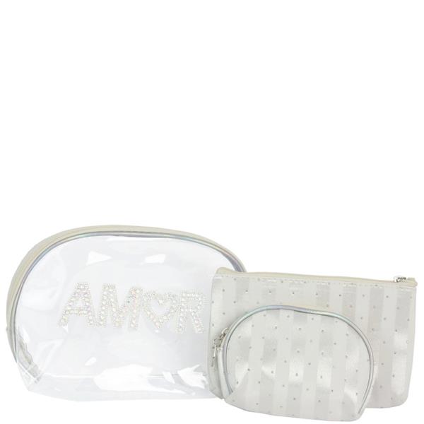 3IN1 CLEAR SEE THRU COSMETIC BAG SET