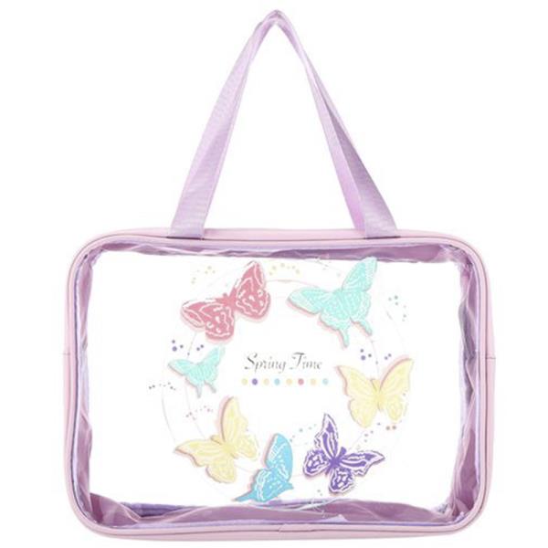 BUTTERFLY PRINT CLEAR SEE THRU COSMETIC POUCH