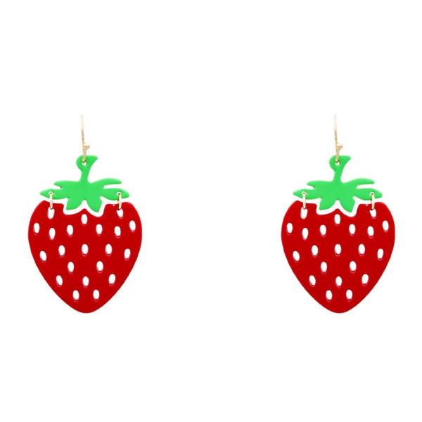 STRAWBERRY DANGLE EARRING