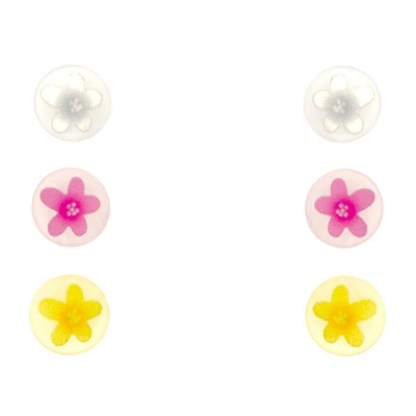 ROUND FLOWER ASSORTED EARRING SET