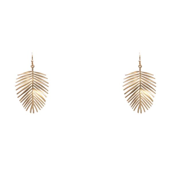 LEAF METAL DANGLE EARRING